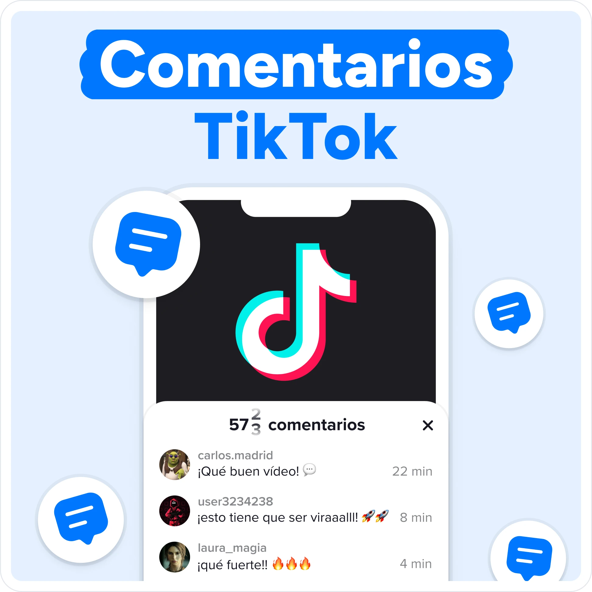Comprar comentarios de TikTok Mockup