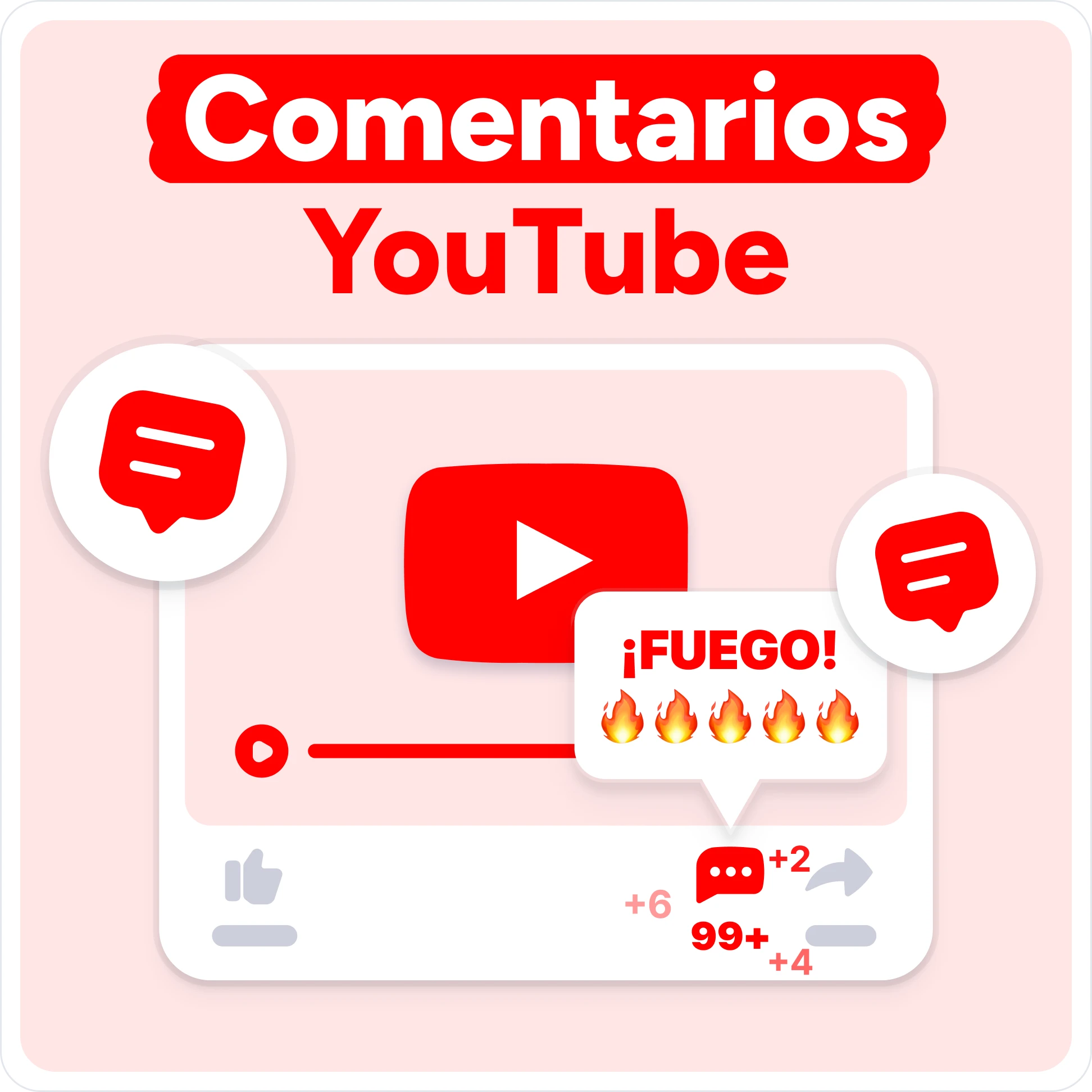 Comprar comentarios de YouTube Mockup