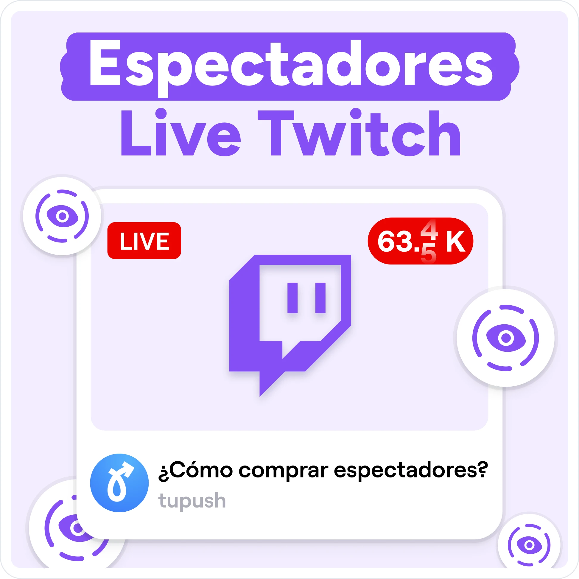 Comprar espectadores en directo de Twitch Mockup