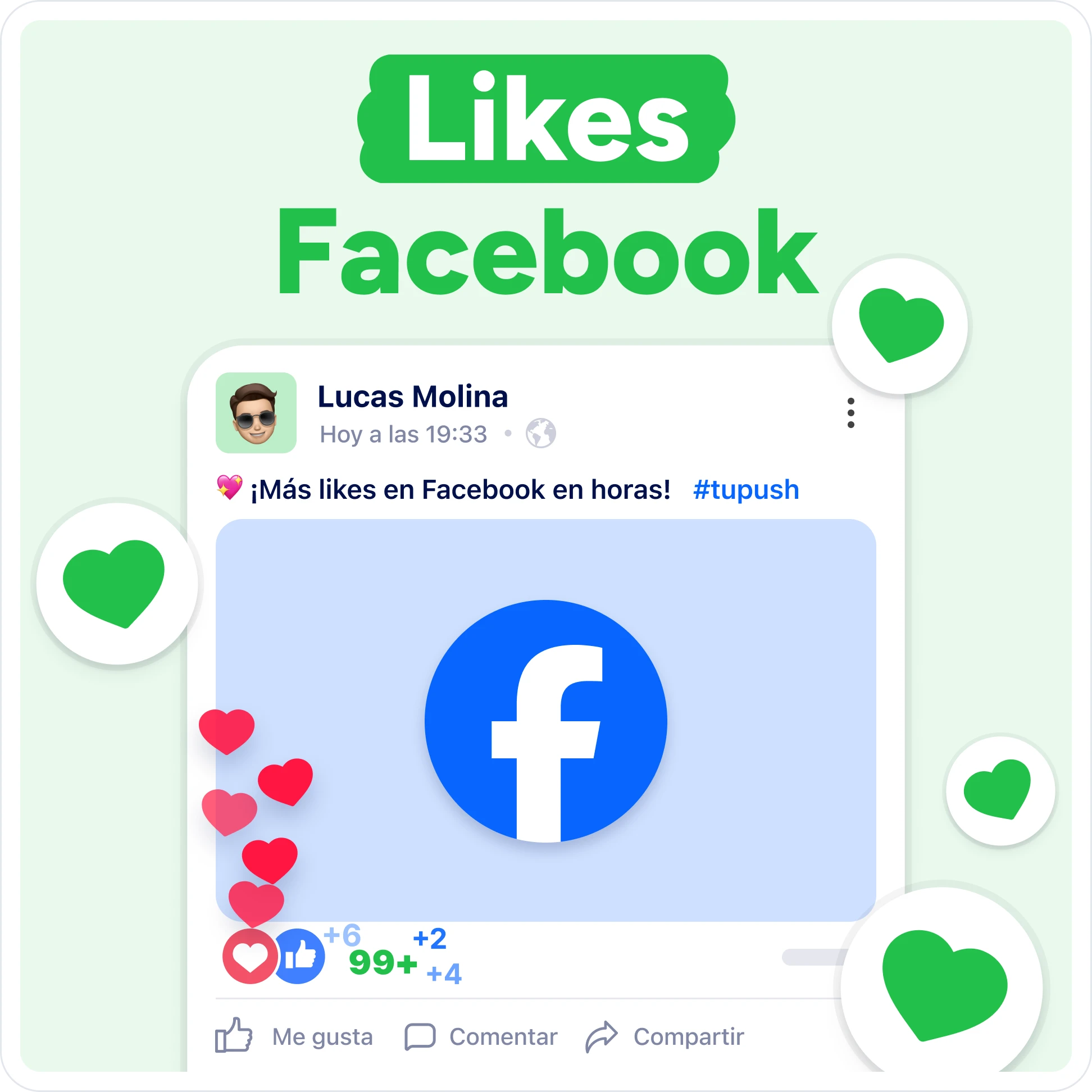 Comprar likes de Facebook Mockup