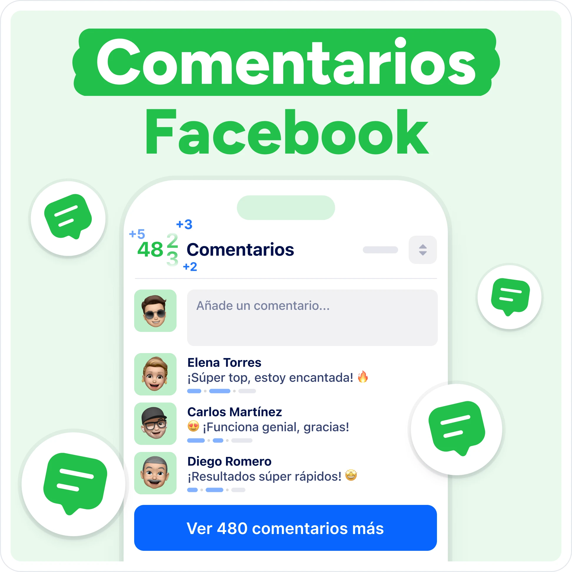 Comprar comentarios de Facebook Mockup