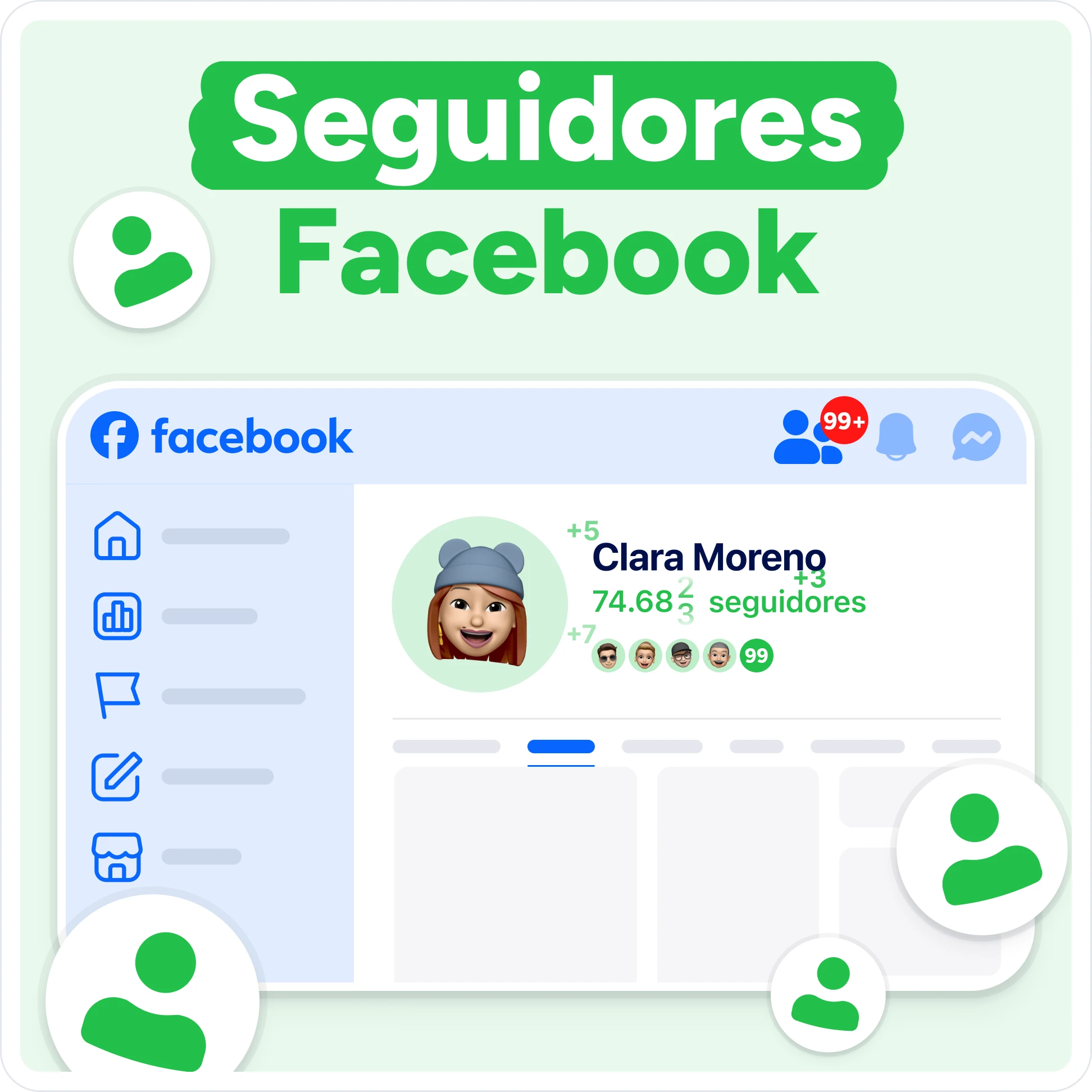 Comprar seguidores de Facebook Mockup