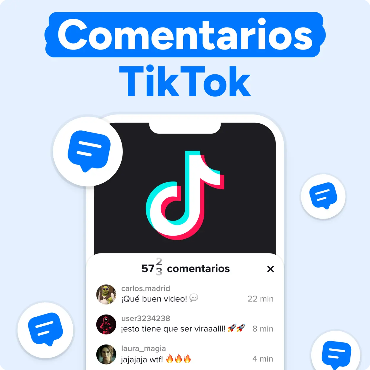 Comprar comentarios de TikTok Mockup