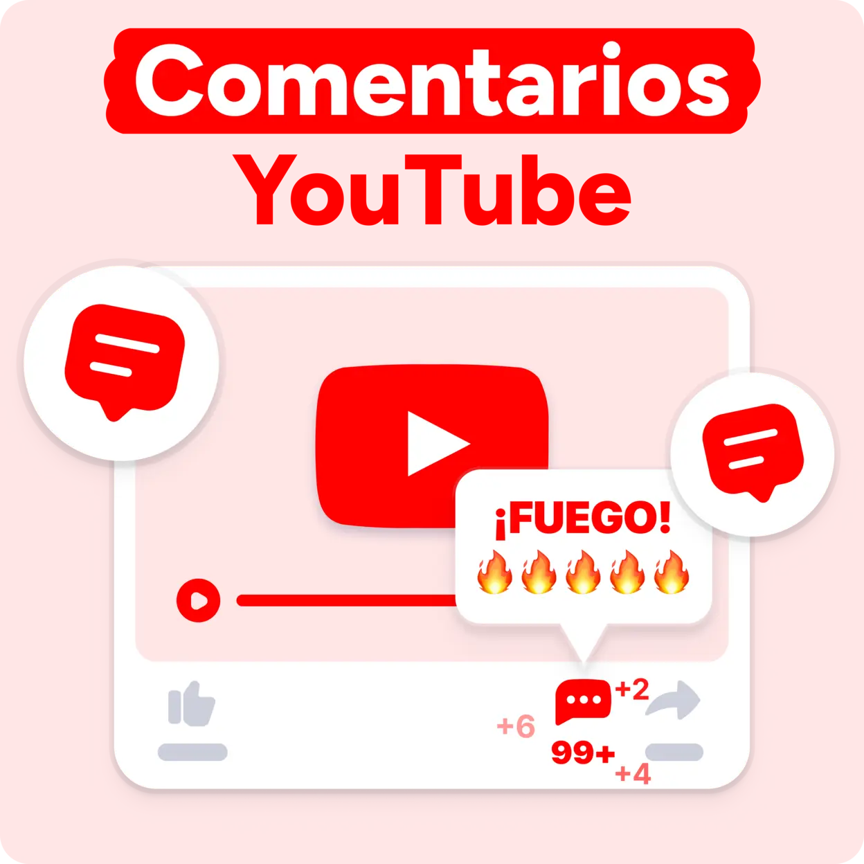 Comprar comentarios de YouTube Mockup