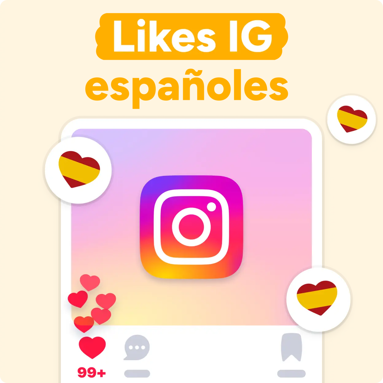 Comprar likes de Instagram españoles Mockup