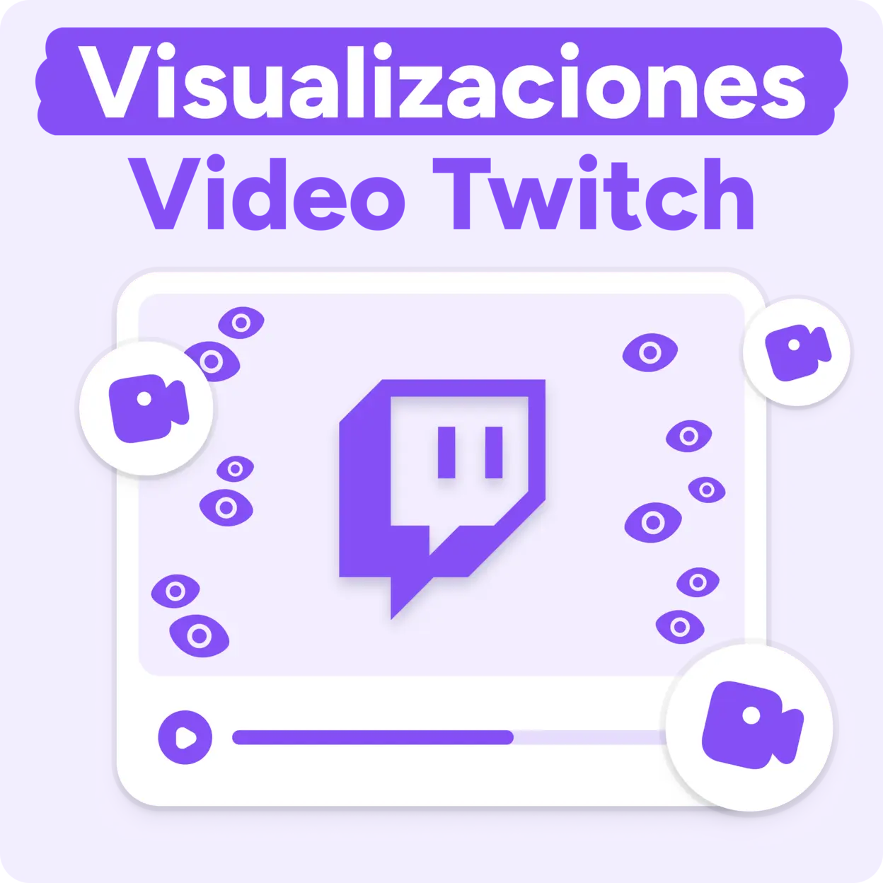 Comprar visualizaciones de vídeo Twitch Mockup