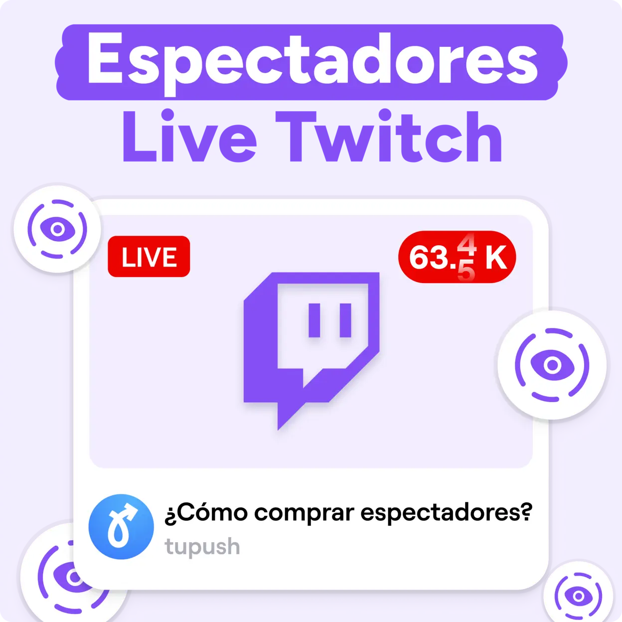 Comprar espectadores Live Twitch Mockup