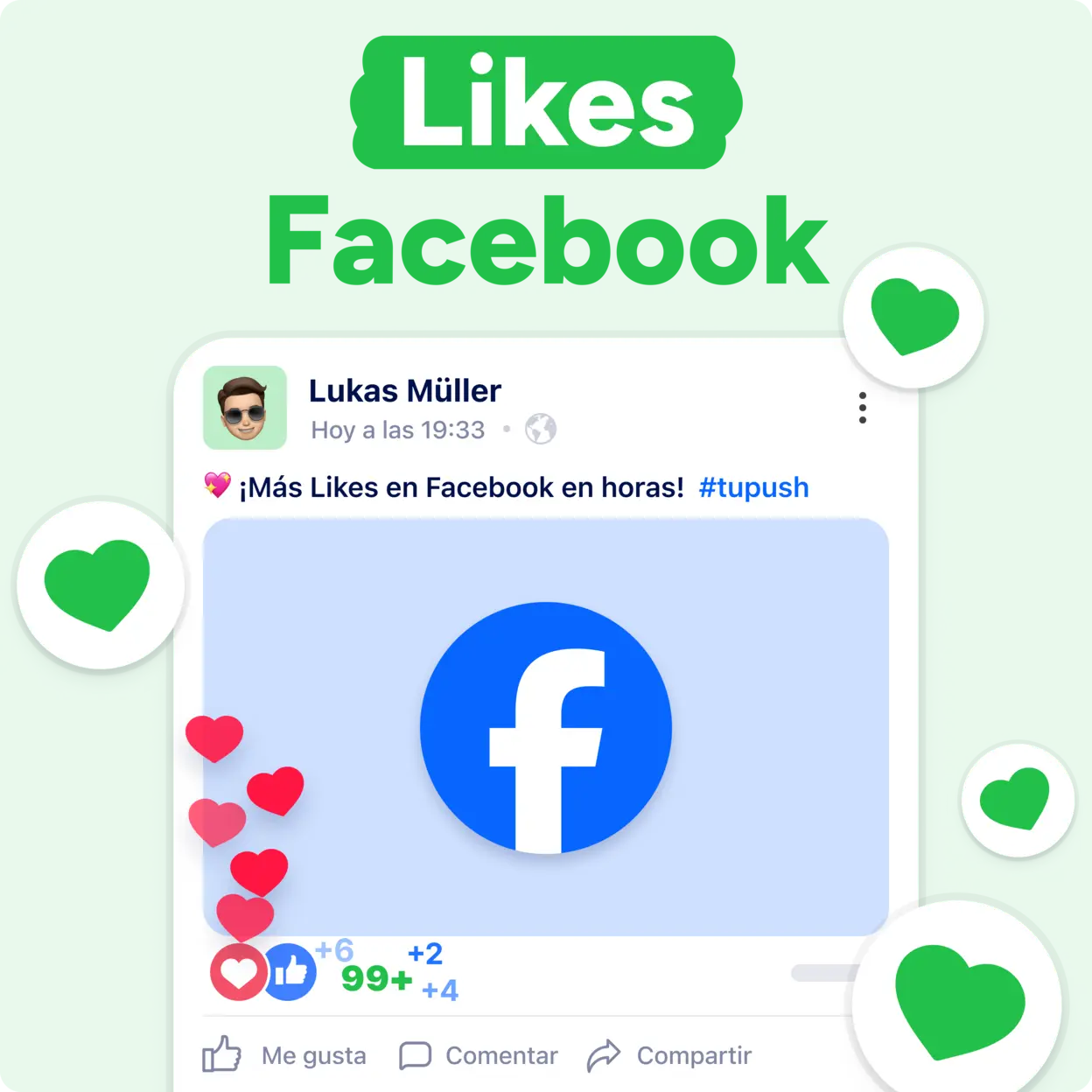 Comprar likes de Facebook Mockup