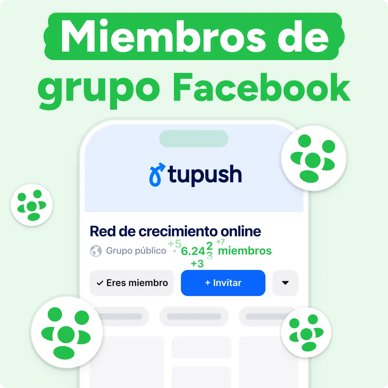 Comprar miembros de grupo de Facebook Mockup