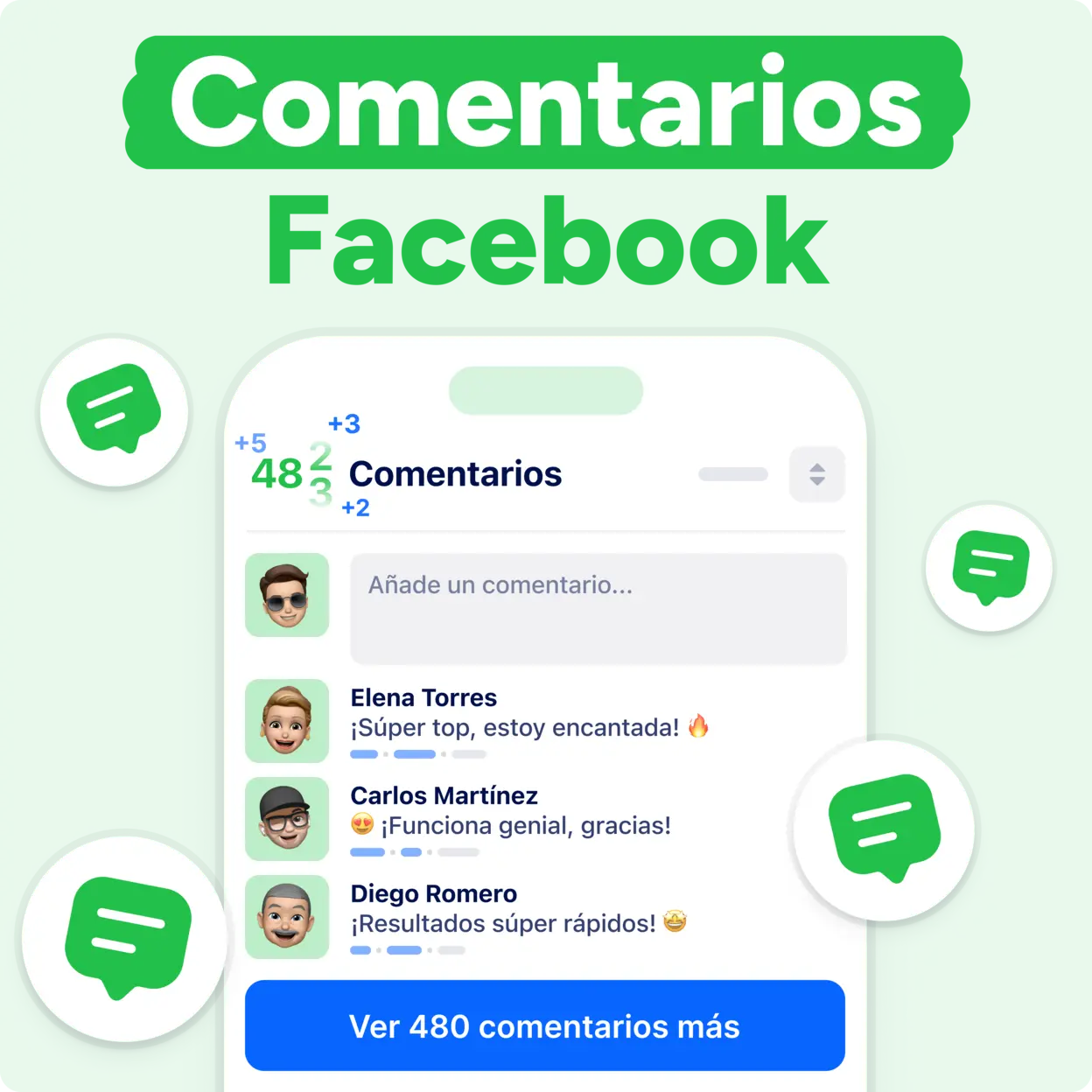Comprar comentarios de Facebook Mockup